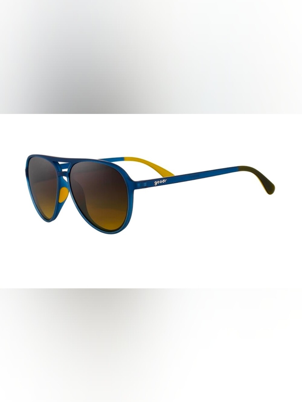 NEW Goodr Mach G Frequent Skymall Shopper Blue & Yellow Sunglasses